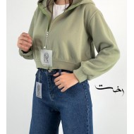 کراپ سوییشرت کلاهدار کراپ سوییشرت کلاهدار