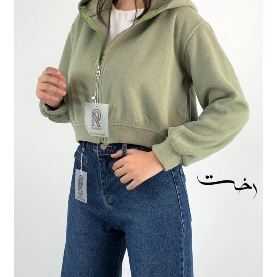 کراپ سوییشرت کلاهدار