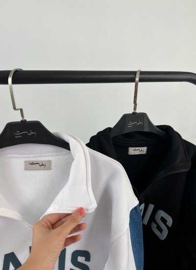 بلوز دورس نیم زیپ ترکیبی جین بلوز دورس نیم زیپ ترکیبی جین