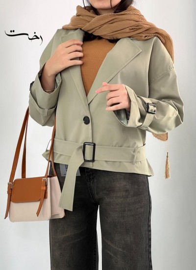 ترنج کت بارونی کمربندی  ترنج کت بارونی کمربندی