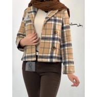 کت چهارخونه یقه انگلیسی