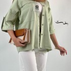 شومیز پاگون دار جلو جیب