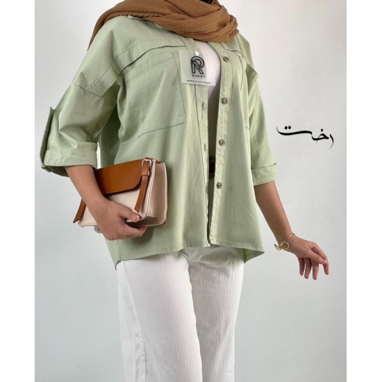 شومیز پاگون دار جلو جیب