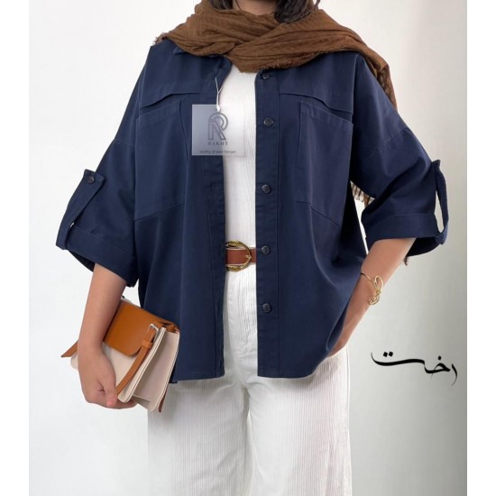 شومیز پاگون دار جلو جیب