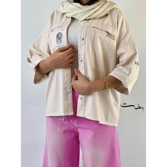 شومیز پاگون دار جلو جیب