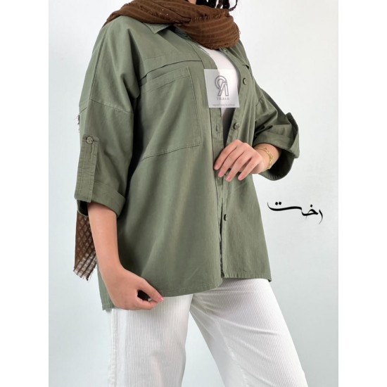 شومیز پاگون دار جلو جیب