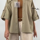 شومیز پاگون دار جلو جیب