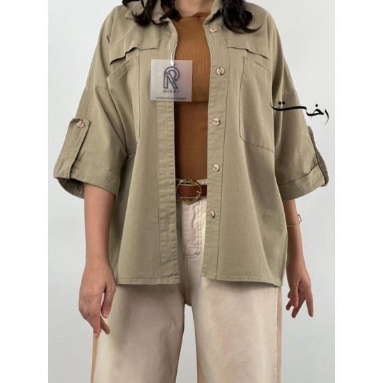 شومیز پاگون دار جلو جیب