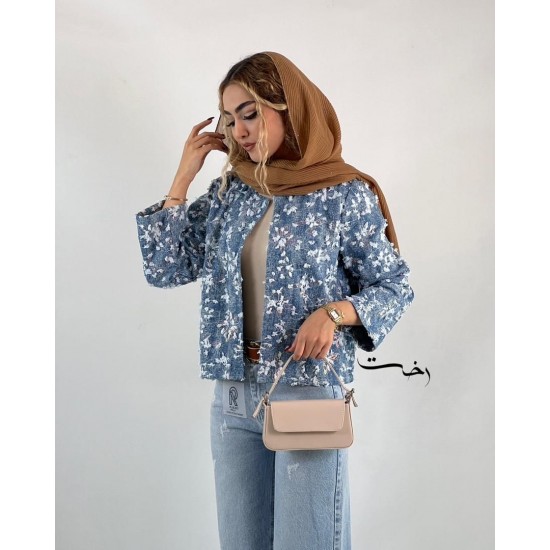 کت نیم تنه گلدوزی آبی