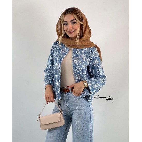 کت نیم تنه گلدوزی آبی