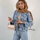 کت نیم تنه گلدوزی آبی