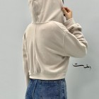 کراپ سوییشرت کلاهدار