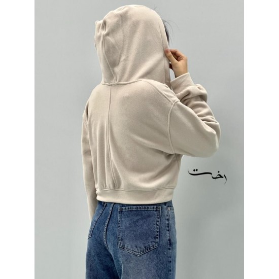 کراپ سوییشرت کلاهدار