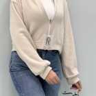 کراپ سوییشرت کلاهدار