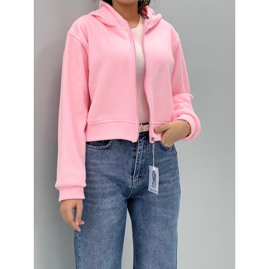 کراپ سوییشرت کلاهدار