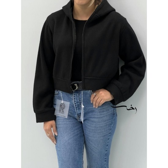 کراپ سوییشرت کلاهدار