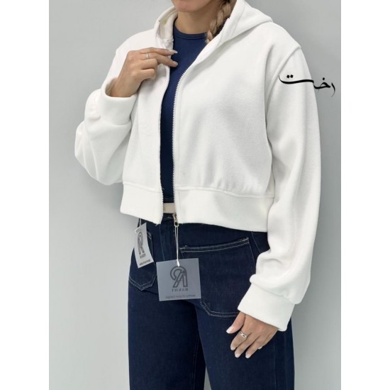 کراپ سوییشرت کلاهدار