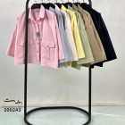 شومیز کتان باکسی دو جیب