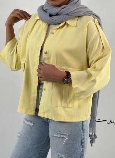 شومیز کتان باکسی دو جیب شومیز کتان باکسی دو جیب