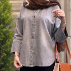 شومیز جین نگین دار شومیز جین نگین دار