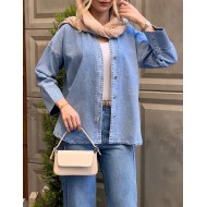 شومیز جین نگین دار