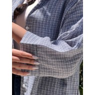 شومیز چهارخونه نگین دار شومیز چهارخونه نگین دار
