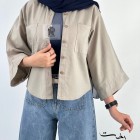 شومیز نیم تنه لینن باکسی
