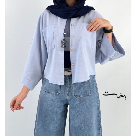 شومیز نیم تنه لینن باکسی