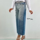 شلوار واید جین نگین دار