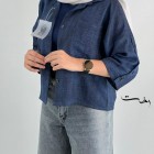 شومیز طرحدار آستین چهار دکمه شومیز طرحدار آستین چهار دکمه