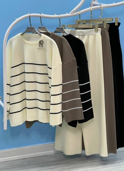 ست بلوز شلوار بافت راه راه 4 ست بلوز شلوار بافت راه راه 4