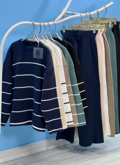 ست بلوز شلوار بافت راه راه 3 ست بلوز شلوار بافت راه راه 3