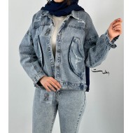 کت جین جیب هلالی کت جین جیب هلالی