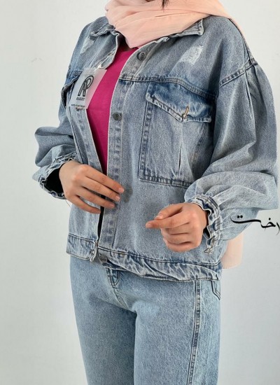 کت جین آستین عروسکی کت جین آستین عروسکی