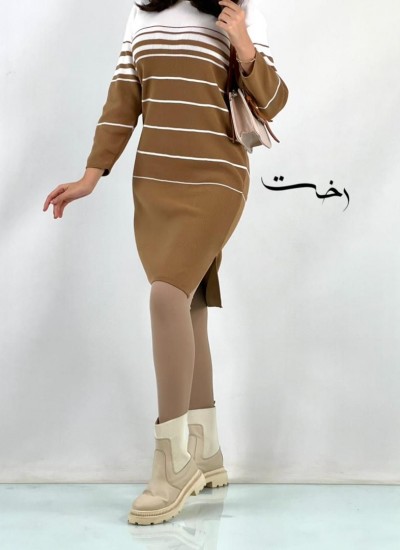 پیراهن بلند بافت راه راه 2