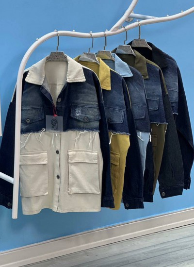 شومیز جین دو تیکه چهارجیب