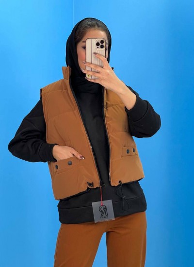 پافر کوتاه جیب دکمه