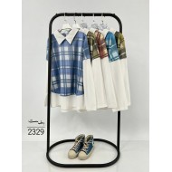 شومیز چهارخونه دو تیکه