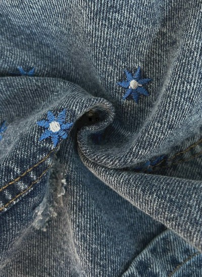 کت جین آبی گلدوزی کت جین آبی گلدوزی