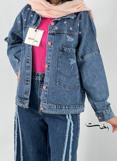 کت جین آبی گلدوزی کت جین آبی گلدوزی