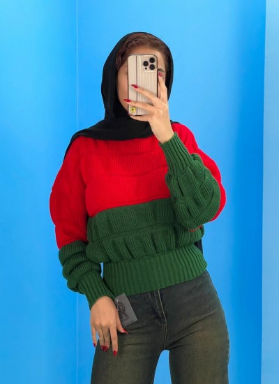 بلوز بافت دو رنگ بلوز بافت دو رنگ