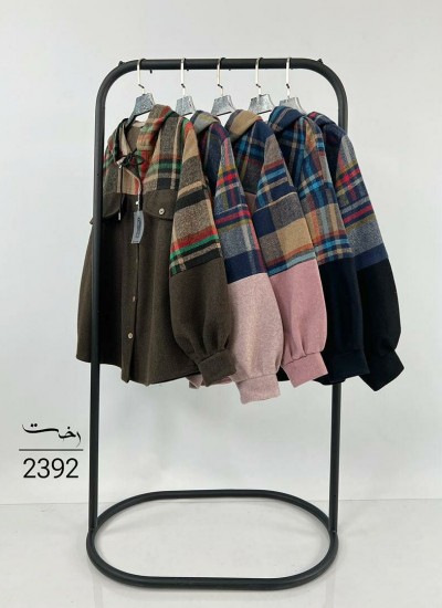 شومیز فوتر چهارخانه کلاهدار