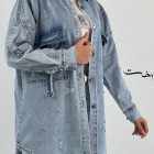 شومیز جین جیب بند دار شومیز جین جیب بند دار