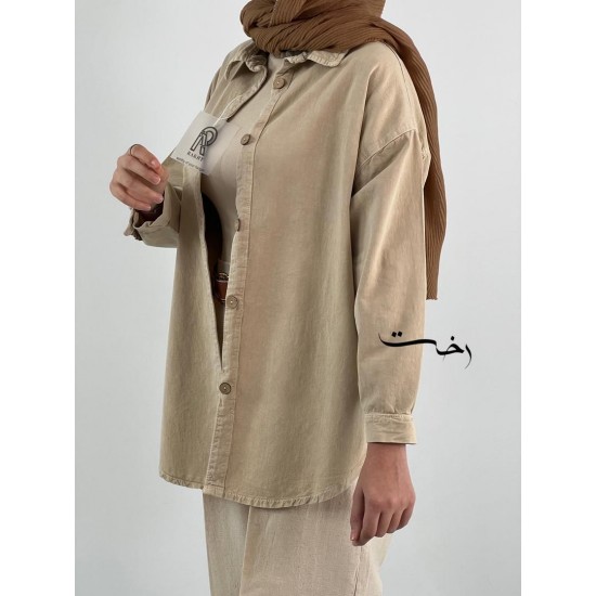 شومیز کتان بغل دکمه شومیز کتان بغل دکمه