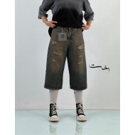 شلوار ایزی بگ جین آبی