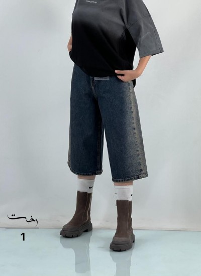 شلوار جورتس جین آبی شلوار جورتس جین آبی