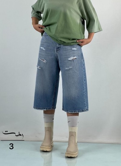 شلوار جورتس جین آبی شلوار جورتس جین آبی