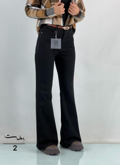 شلوار بوتکات جین مشکی شلوار بوتکات جین مشکی