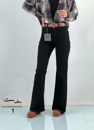 شلوار بوتکات جین مشکی شلوار بوتکات جین مشکی