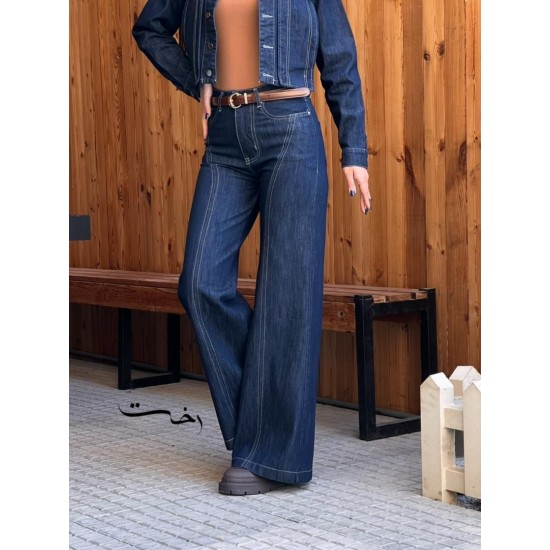 شلوار فلر بگ جین جلو دوخت شلوار فلر بگ جین جلو دوخت